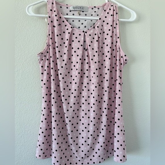Kasper Tops - Kasper Pink Pleated Sleeveless Blouse NWOT size M